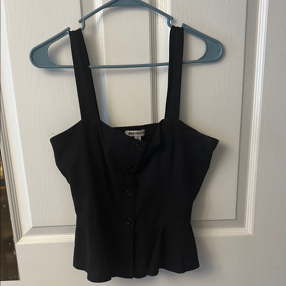 Urban Outfitters Black Bustier Peplum Tank Top